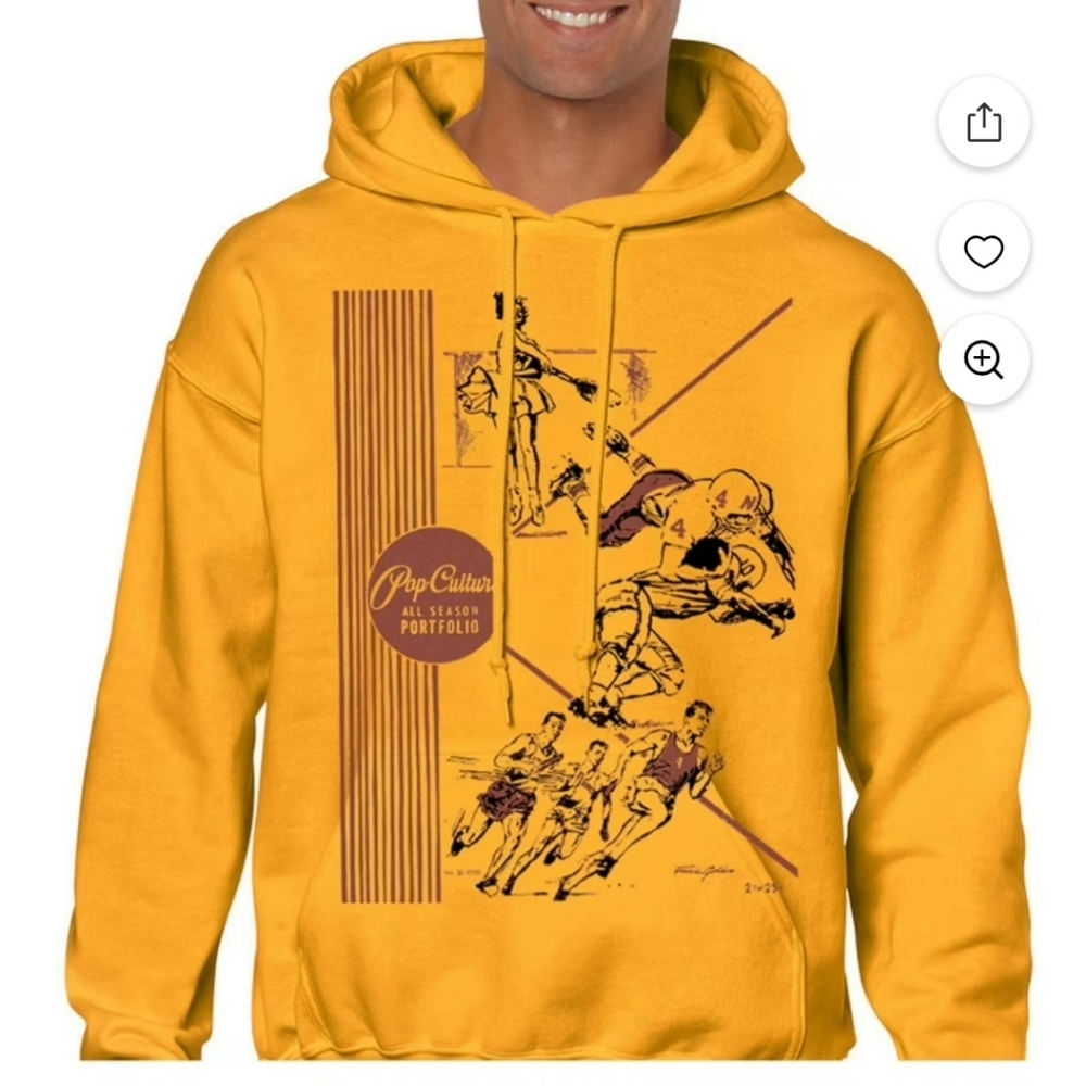 Pee Chee Yellow Graphic Hoodie